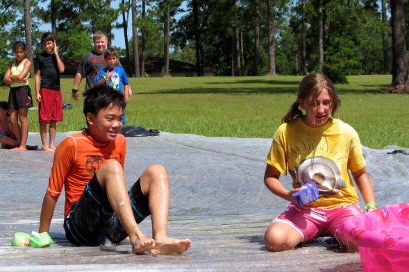 Water games on the ref field.